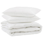 Piumone con cuscino 3 pcs Bianco Microfibra