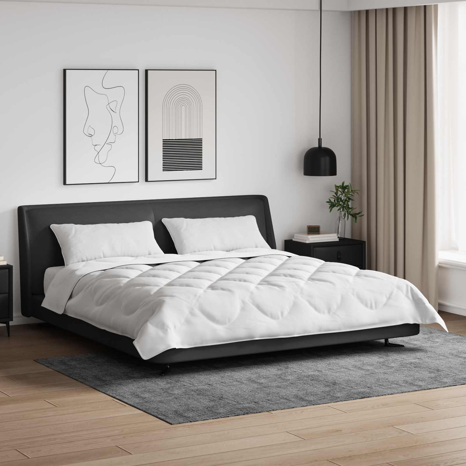 Piumone con cuscino 3 pcs Bianco Microfibra