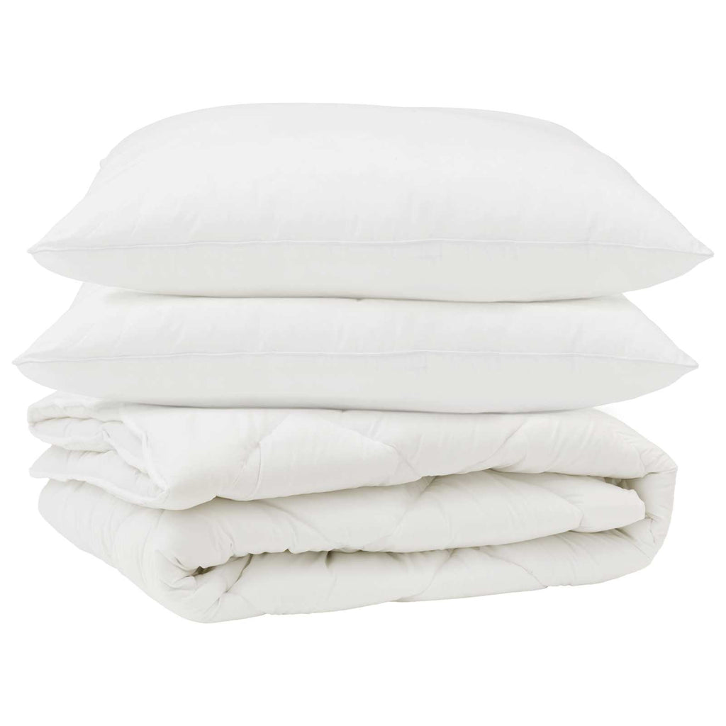 Piumone con cuscino 3 pcs Bianco Microfibra