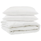 Piumone con cuscino 3 pcs Bianco Microfibra