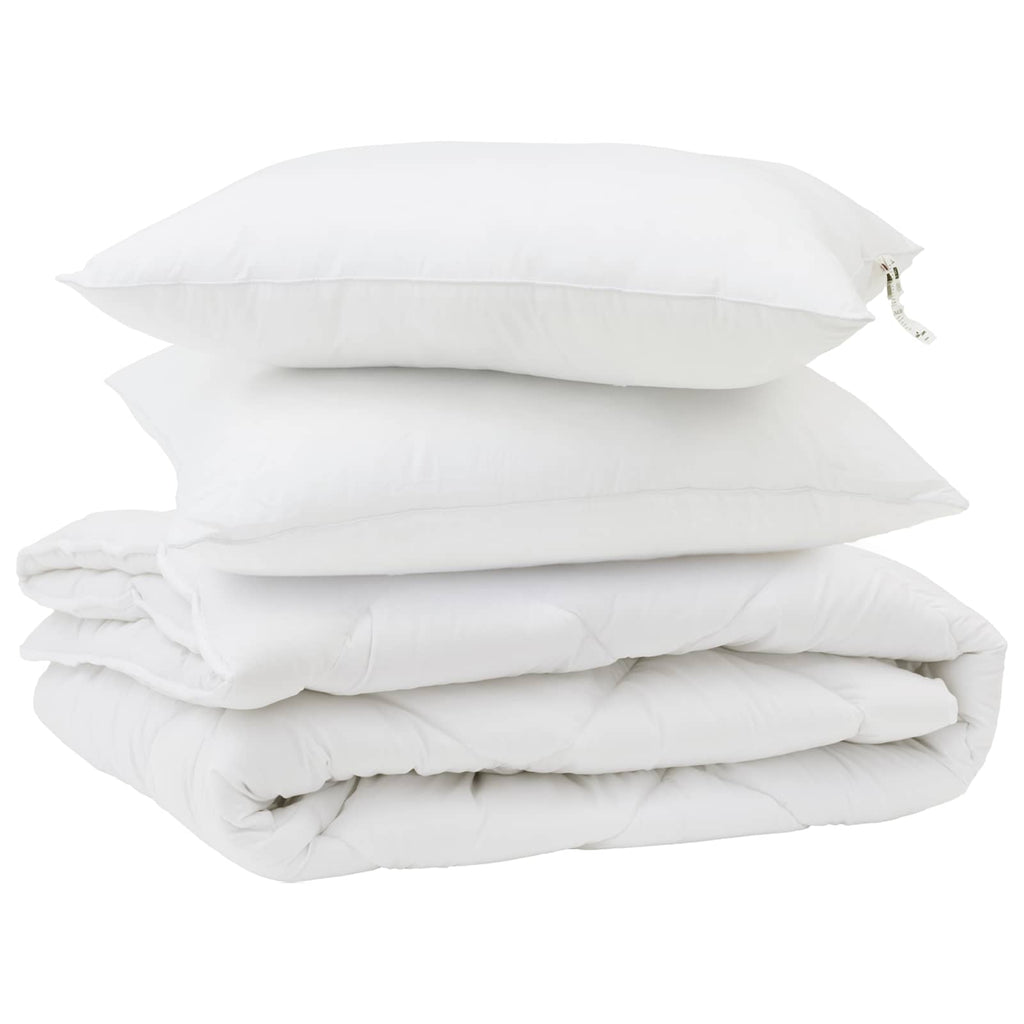 Piumone con cuscino 3 pcs Bianco Microfibra
