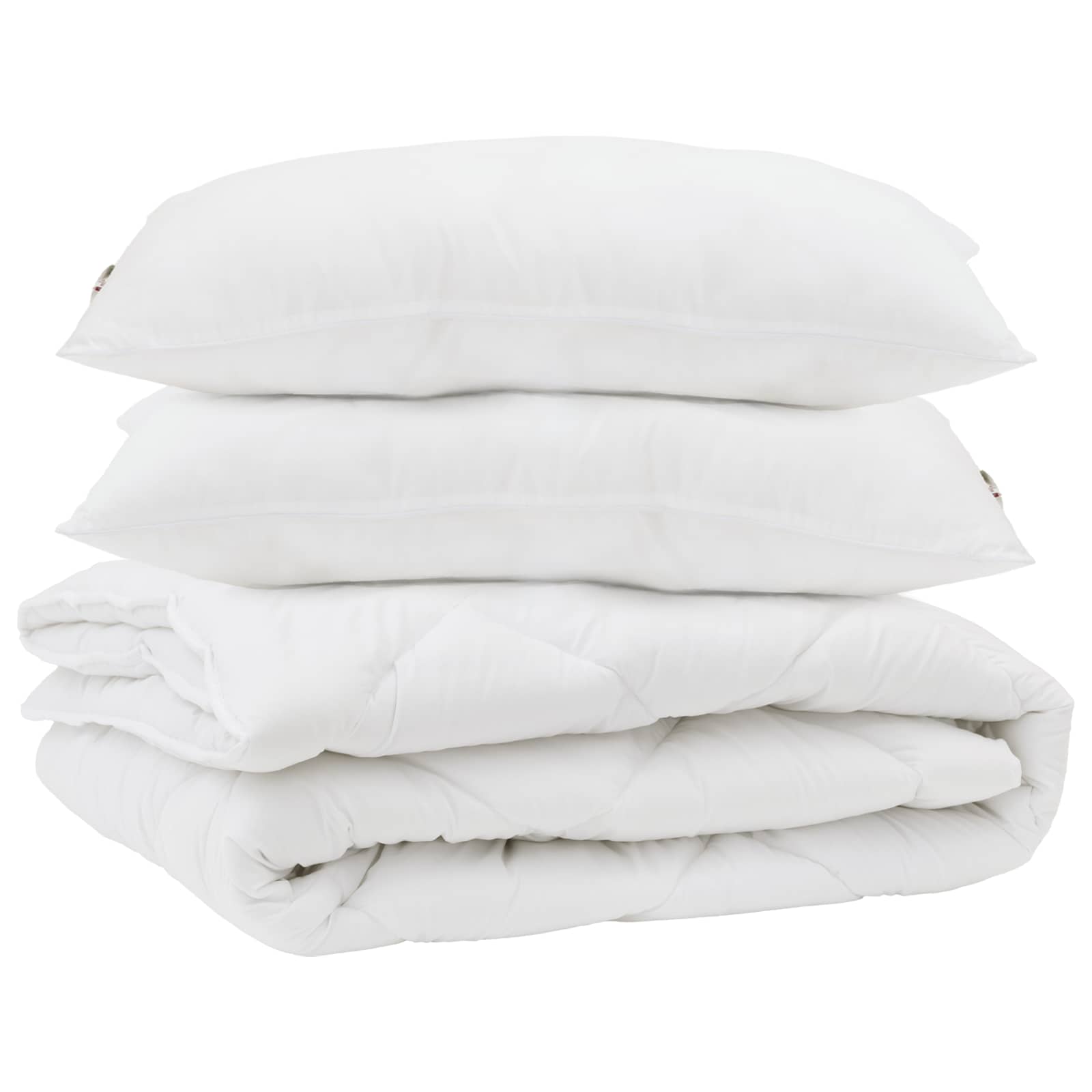 Piumone con cuscino 3 pcs Bianco Microfibra