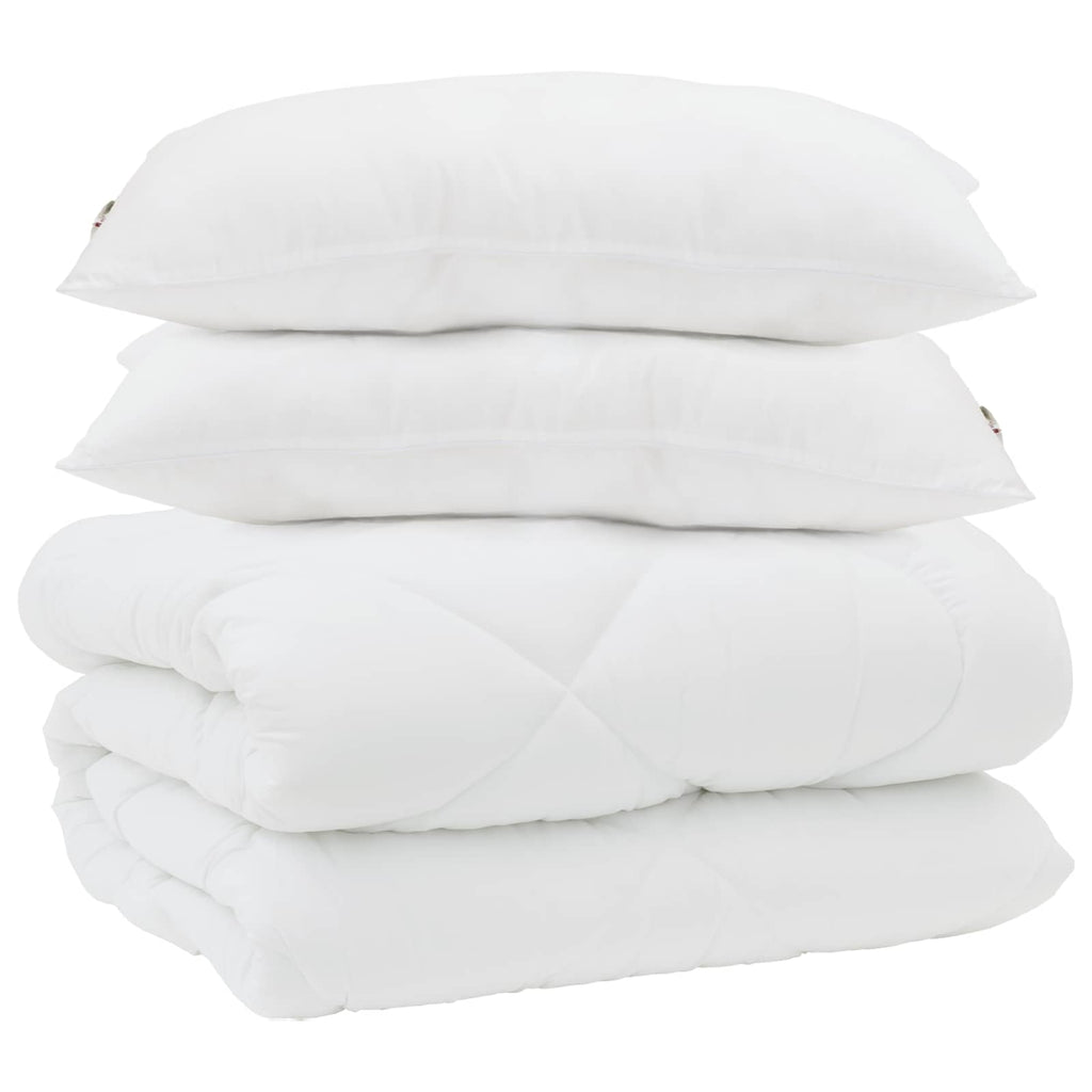 Duvet Invernale con cuscino 3 pcs Bianco Microfibra