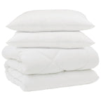 Duvet Invernale con cuscino 3 pcs Bianco Microfibra