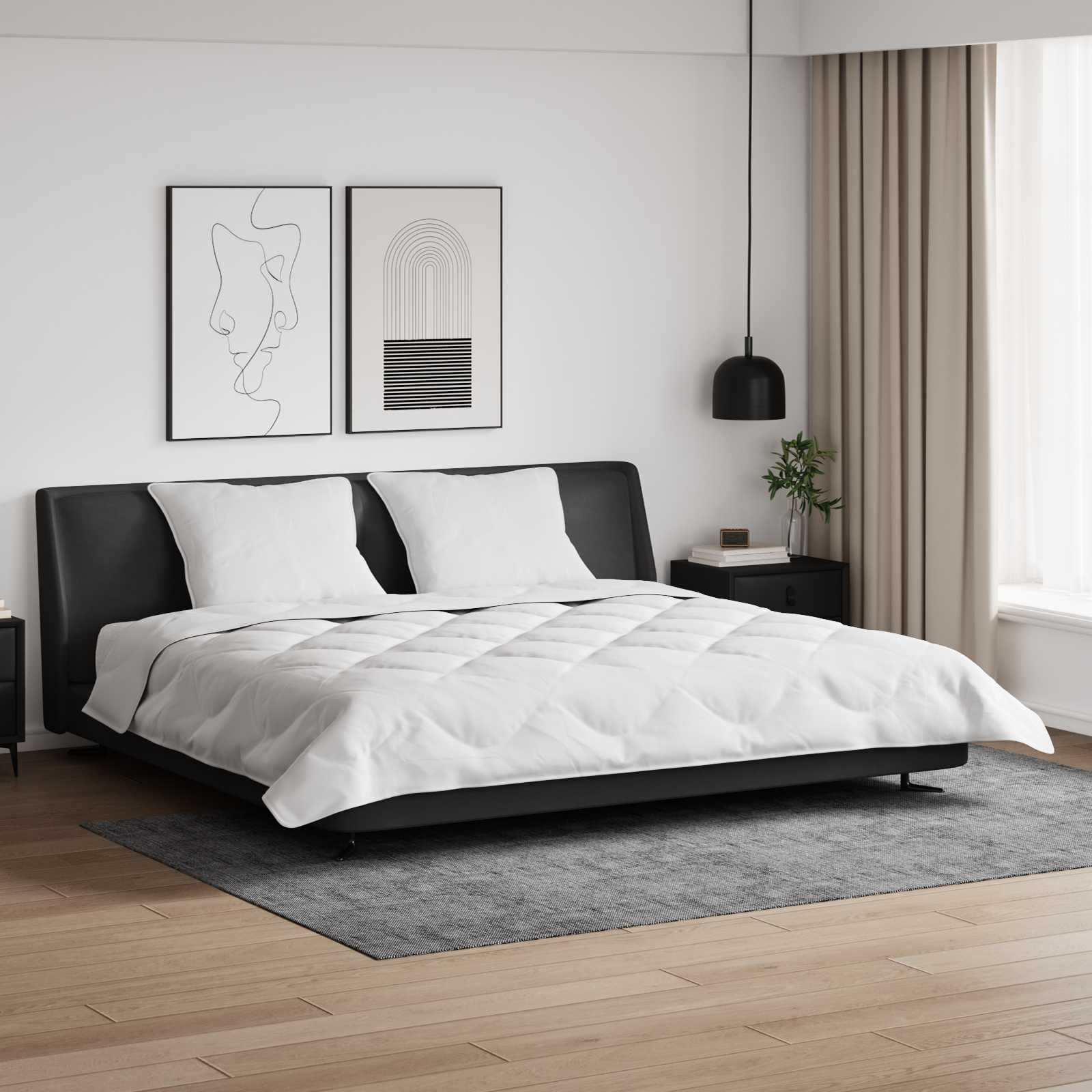 Duvet Invernale con cuscino 3 pcs Bianco Microfibra