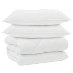 Duvet Invernale con cuscino 3 pcs Bianco Microfibra