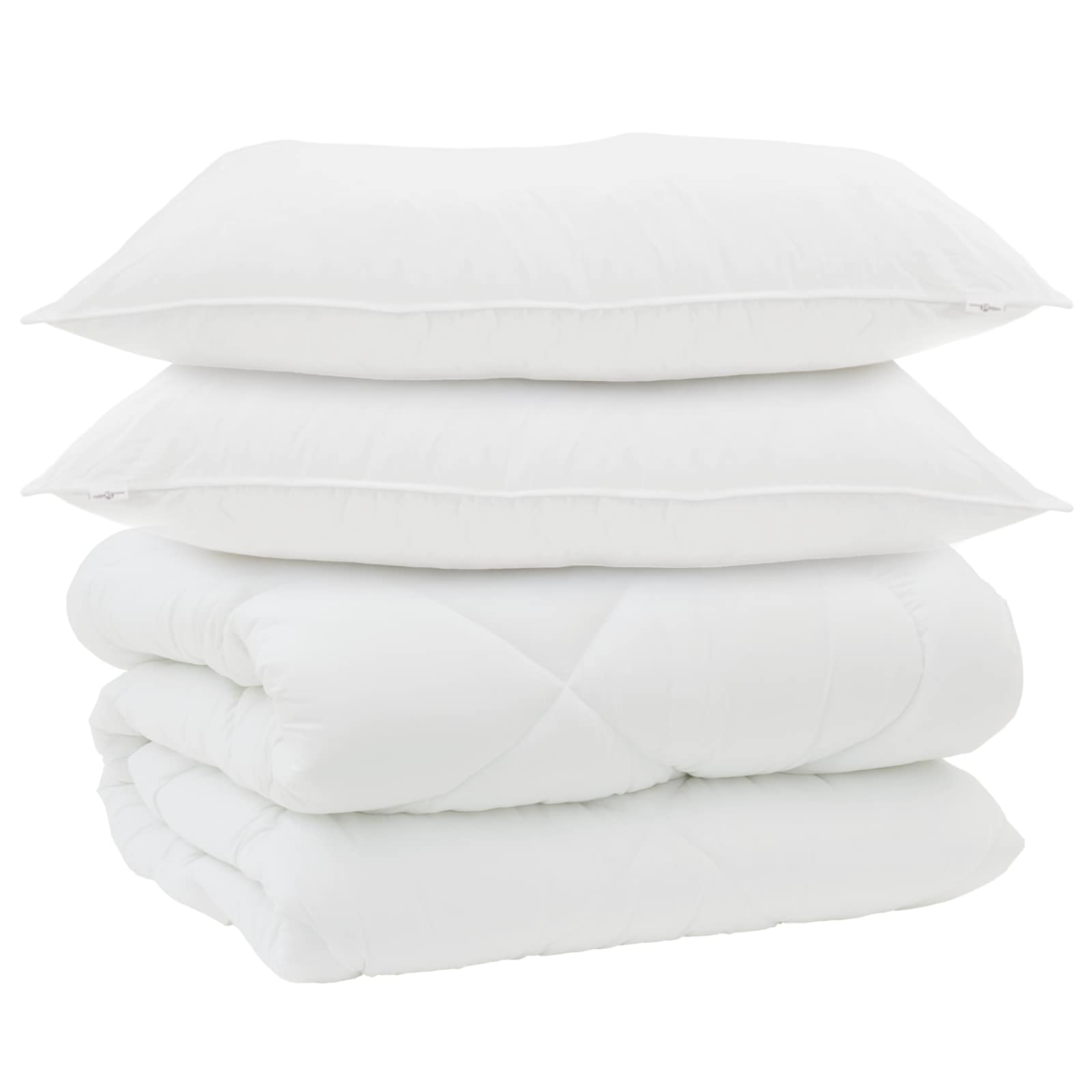 Duvet Invernale con cuscino 3 pcs Bianco Microfibra