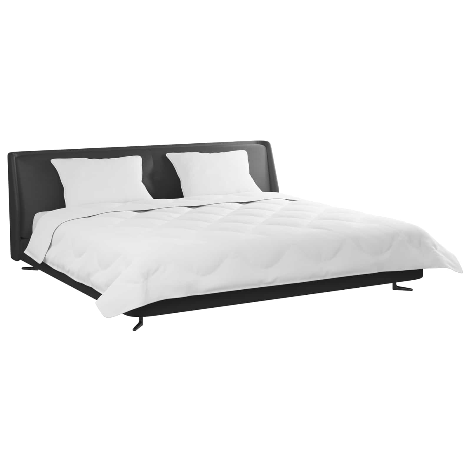 Piumone con Cuscini 3 pcs Bianco Microfibra e Piuma d'Oca