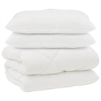 Piumone con Cuscini 3 pcs Bianco Microfibra e Piuma d'Oca