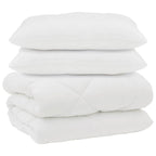 Piumone con Cuscini 3 pcs Bianco Microfibra e Piuma d'Oca