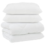 Piumone con Cuscini 3 pcs Bianco Microfibra e Piuma d'Oca