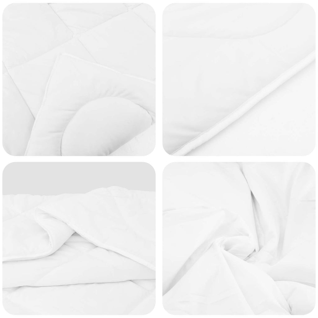 Piumone con Cuscini 3 pcs Bianco Microfibra e Piuma d'Oca