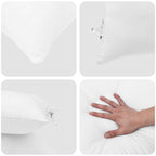 Piumone con Cuscini 3 pcs Bianco Microfibra e Piuma d'Oca