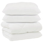 Piumone con Cuscini 3 pcs Bianco Microfibra e Piuma d'Oca