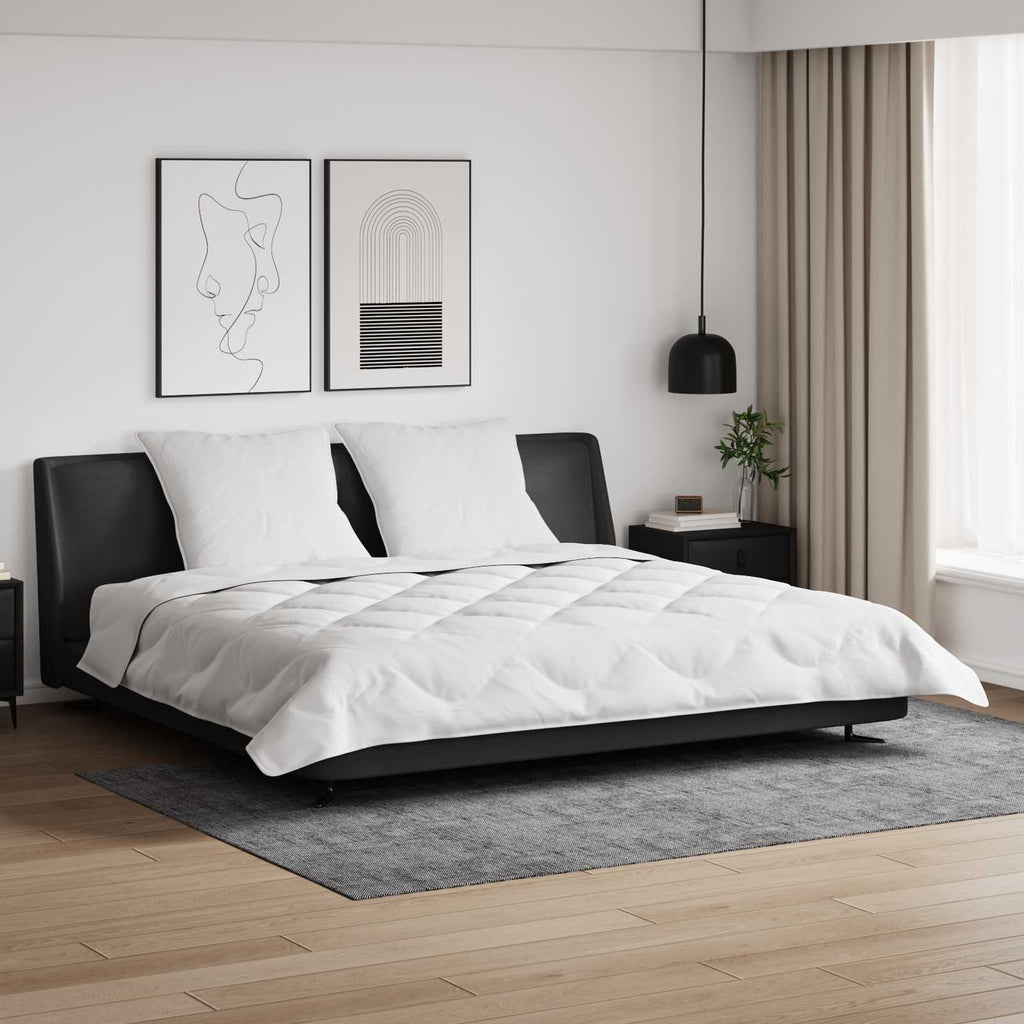 Piumone con Cuscini 3 pcs Bianco Microfibra e Piuma d'Oca