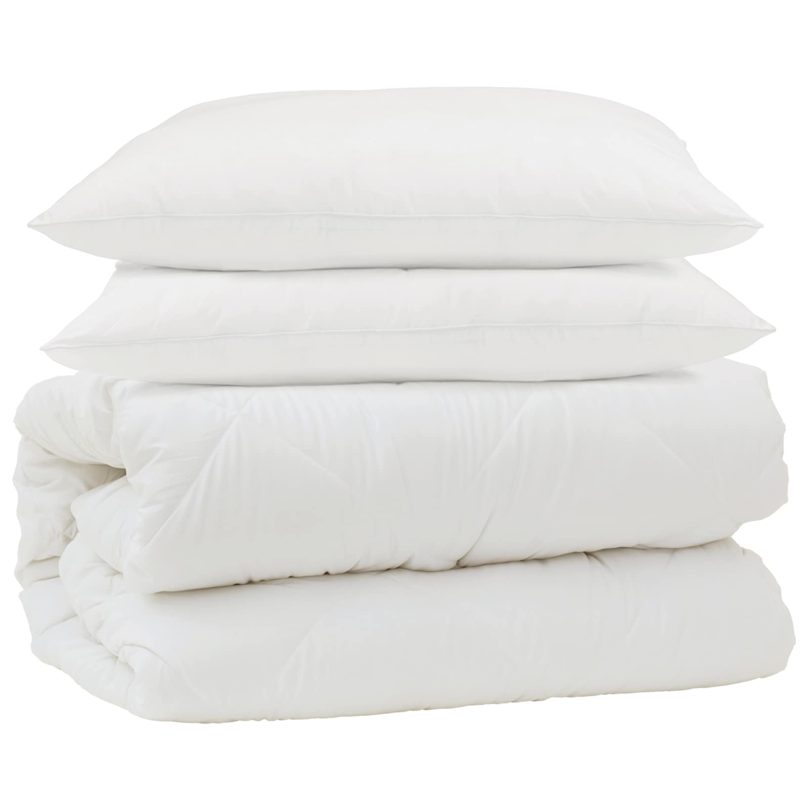 Set di Piumoni 3 pcs Bianco Microfibra e Piuma d'Oca
