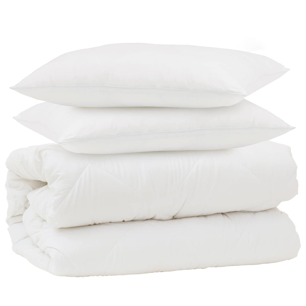Set di Piumoni 3 pcs Bianco Microfibra e Piuma d'Oca