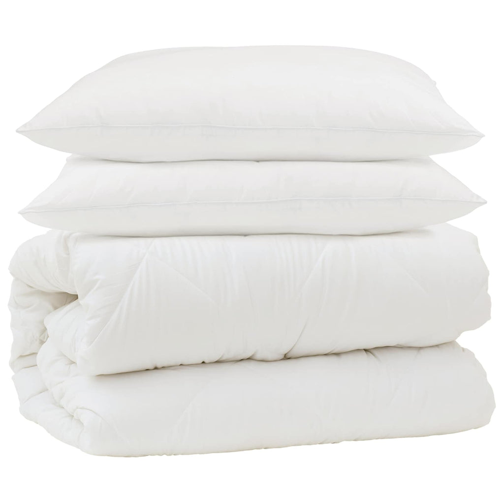 Set di Piumoni 3 pcs Bianco Microfibra e Piuma d'Oca