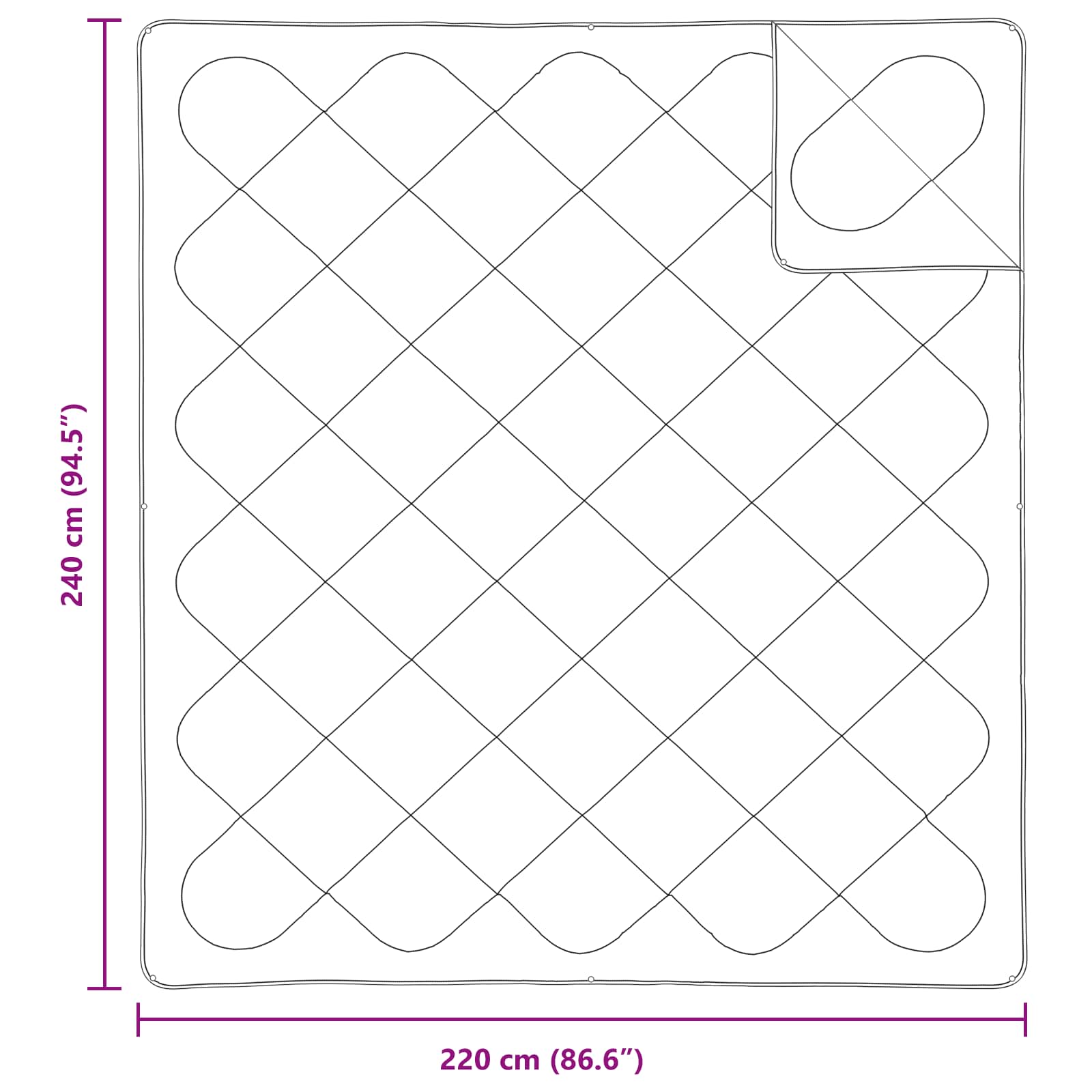 Set di Piumoni 3 pcs Bianco Microfibra e Piuma d'Oca