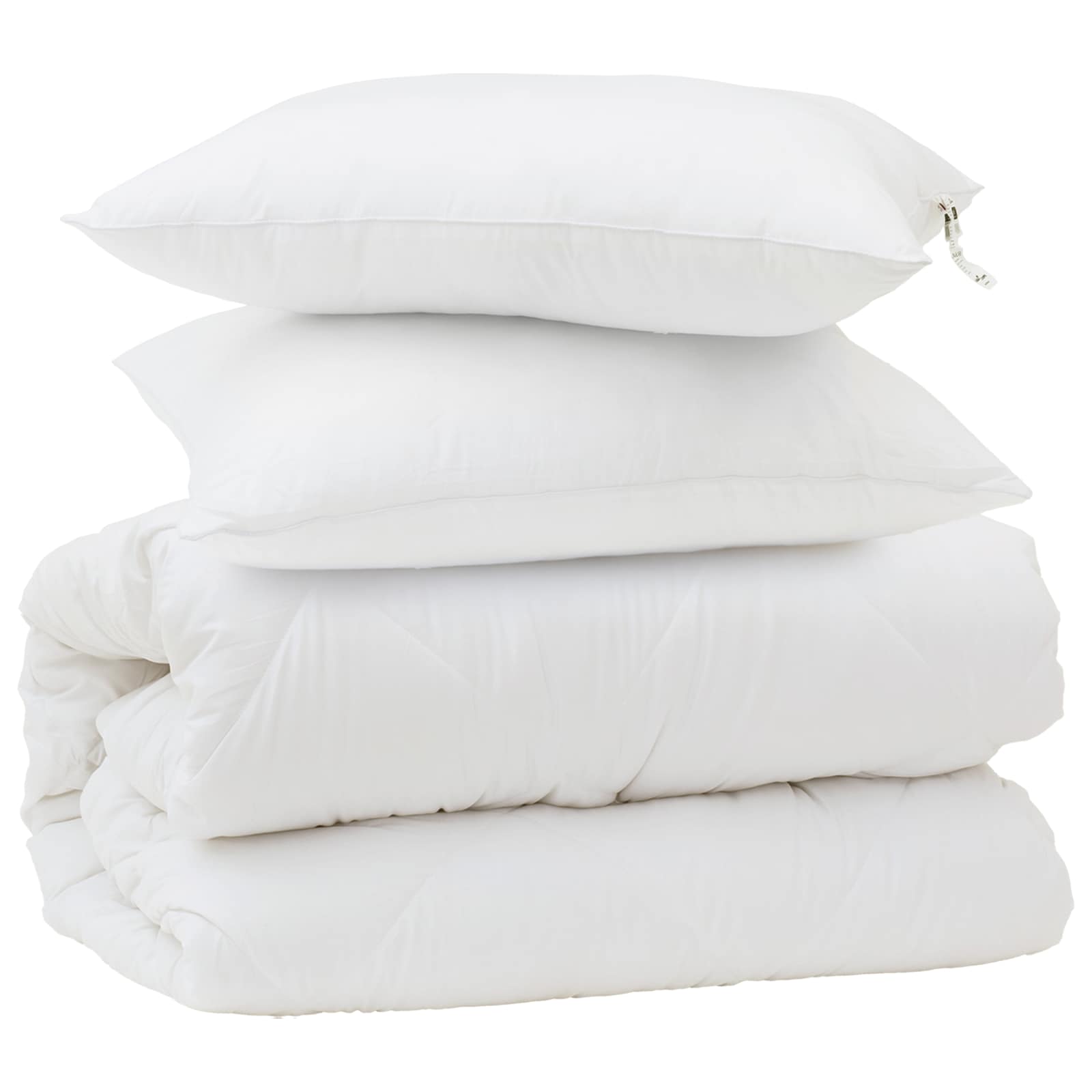 Set di Piumoni 3 pcs Bianco Microfibra e Piuma d'Oca