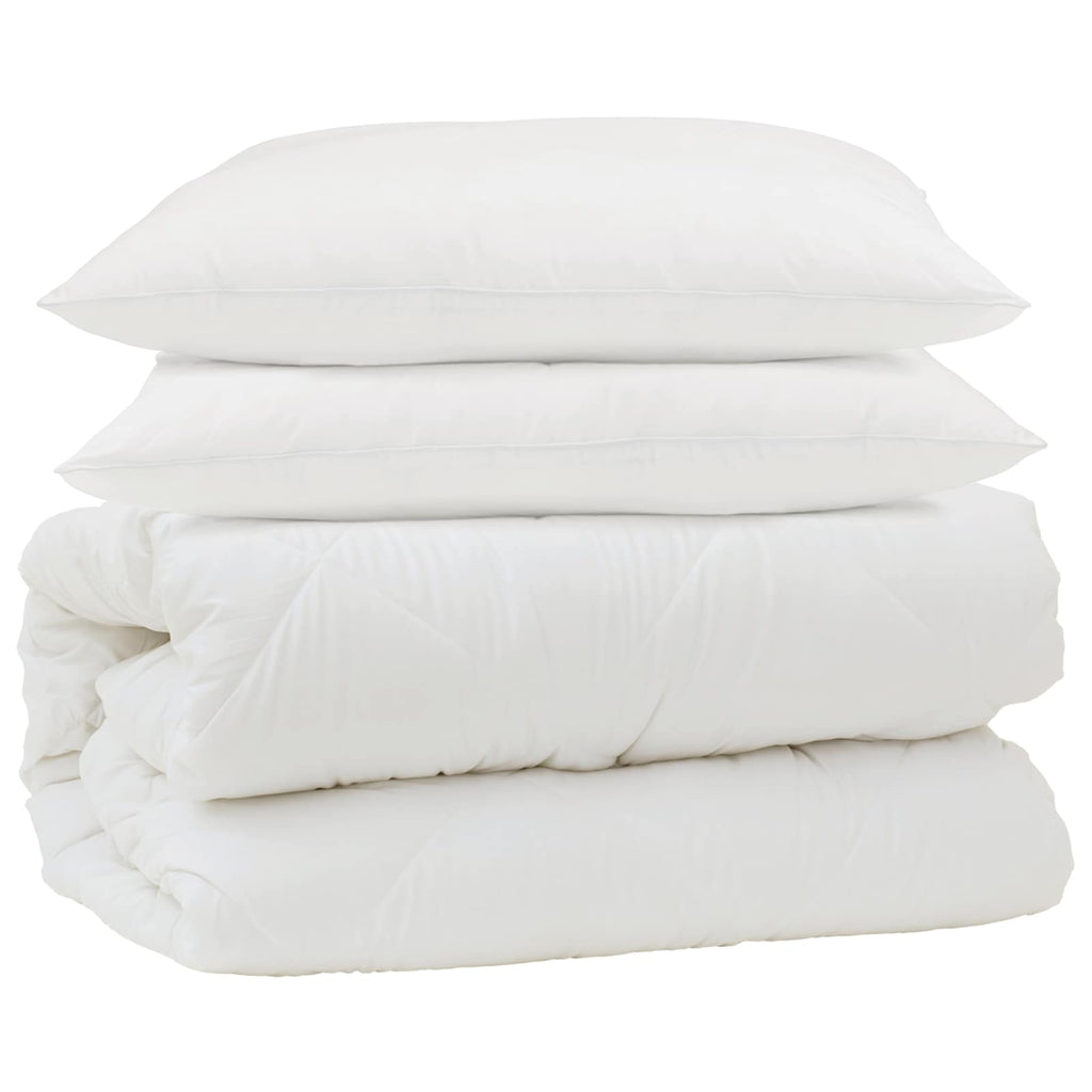 Set di Piumoni 3 pcs Bianco Microfibra e Piuma d'Oca