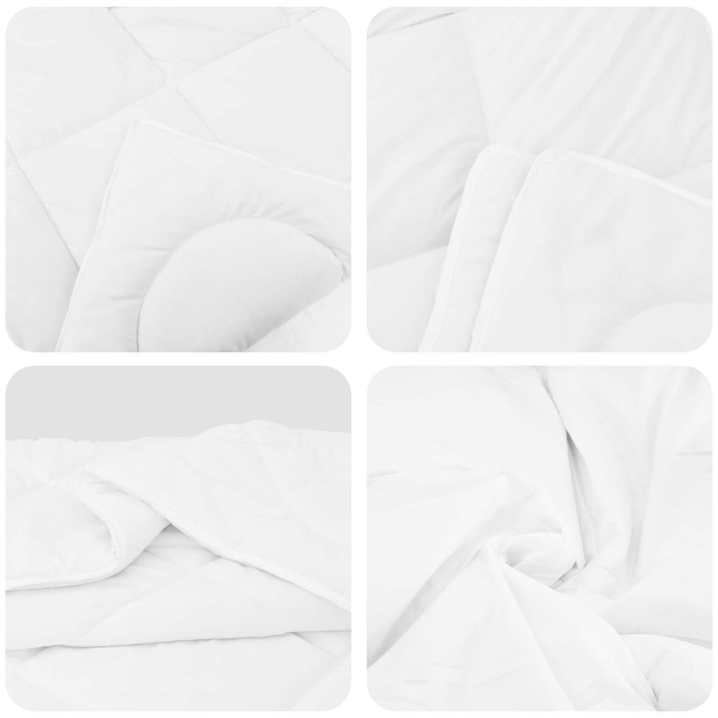 Piumone con Cuscini con cuscino 3 pcs Bianco Microfibra