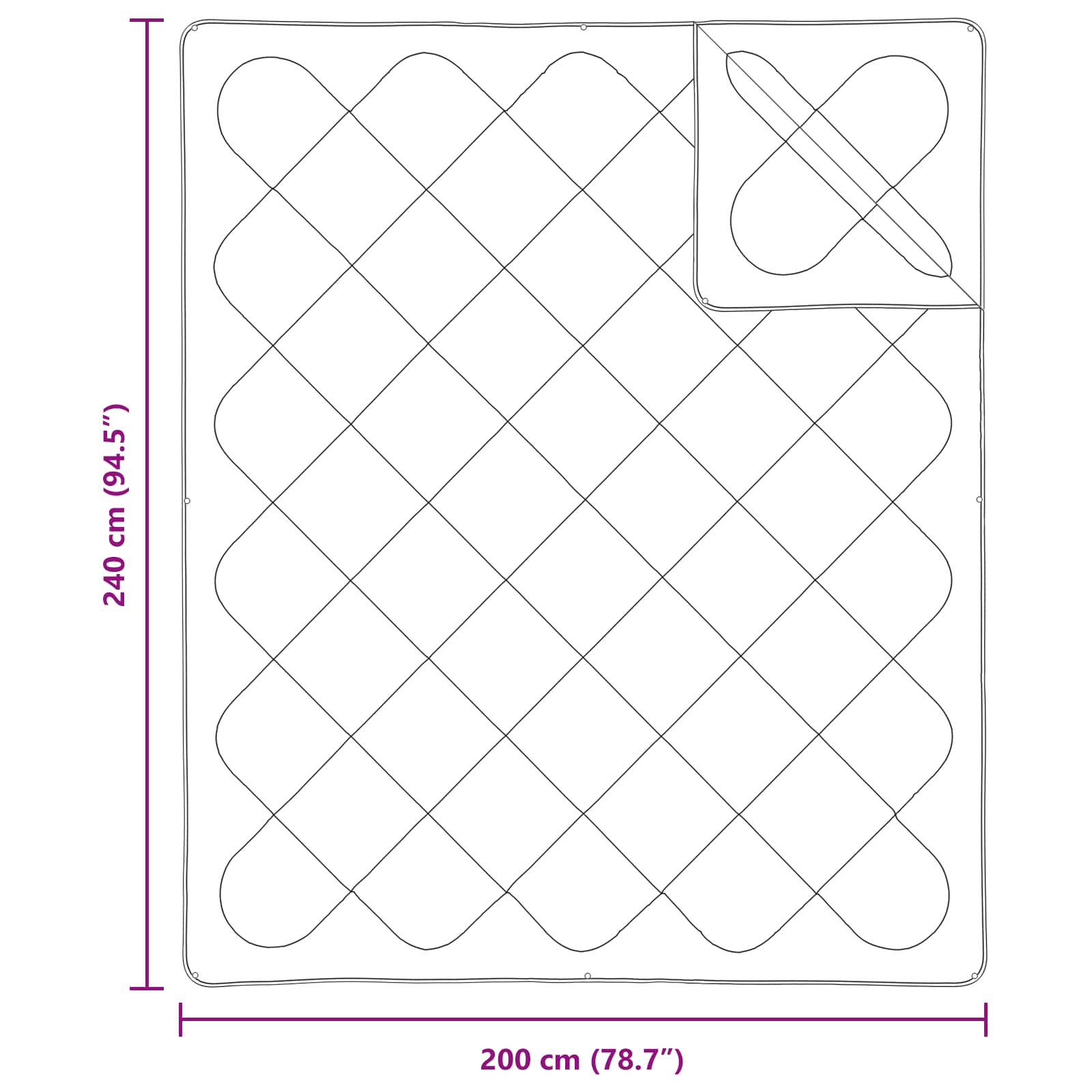 Piumone con Cuscini con cuscino 3 pcs Bianco Microfibra