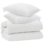 Piumone con Cuscini con cuscino 3 pcs Bianco Microfibra