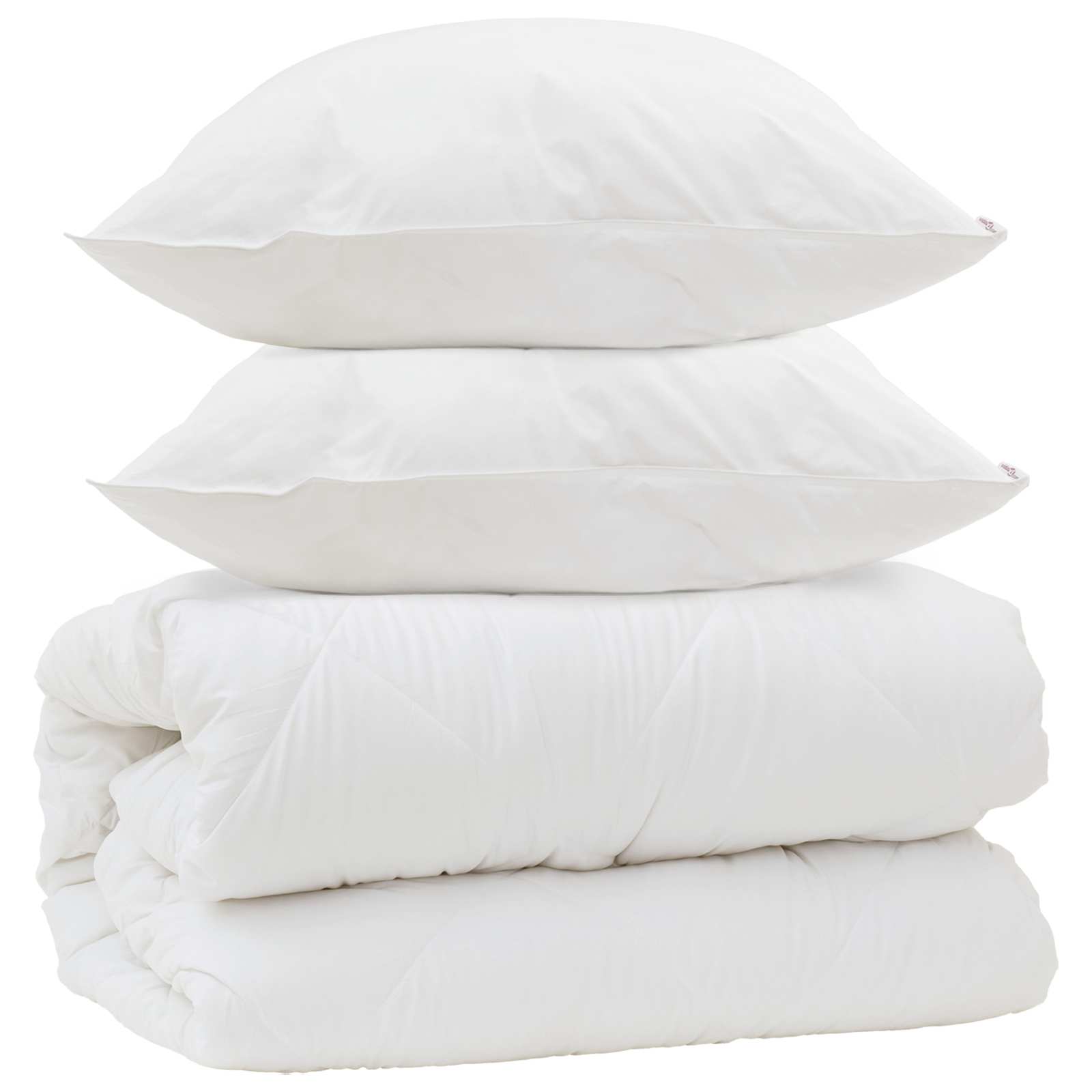 Piumone con Cuscini con cuscino 3 pcs Bianco Microfibra
