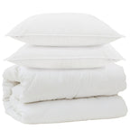 Piumone con Cuscini con cuscino 3 pcs Bianco Microfibra
