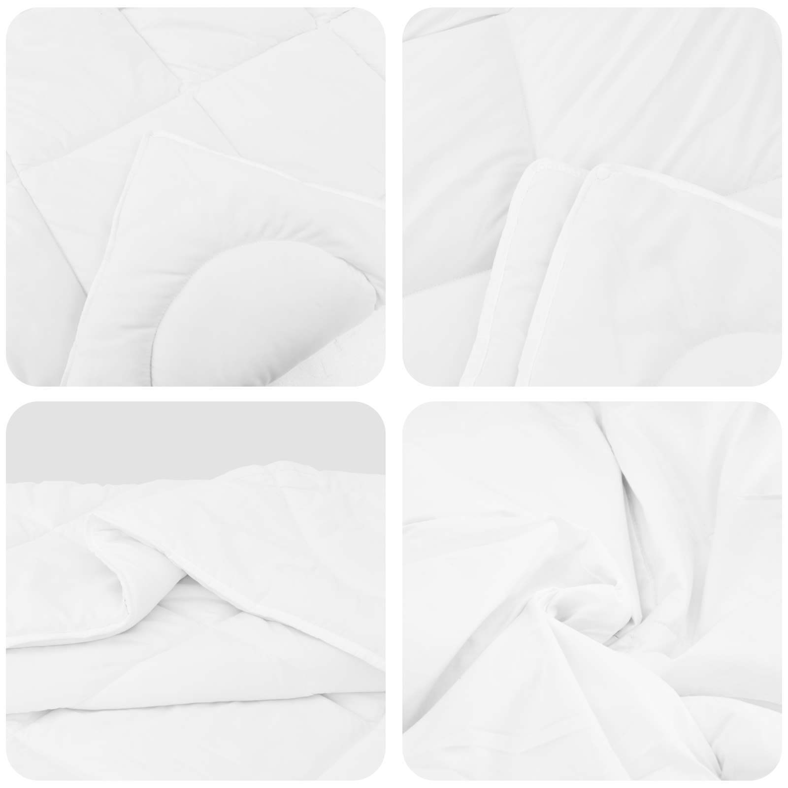 Piumone con cuscino 3 pcs Bianco Microfibra