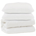 Piumone con cuscino 3 pcs Bianco Microfibra