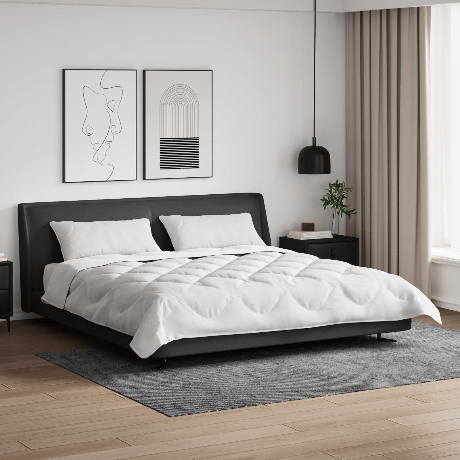 Piumone con cuscino 3 pcs Bianco Microfibra