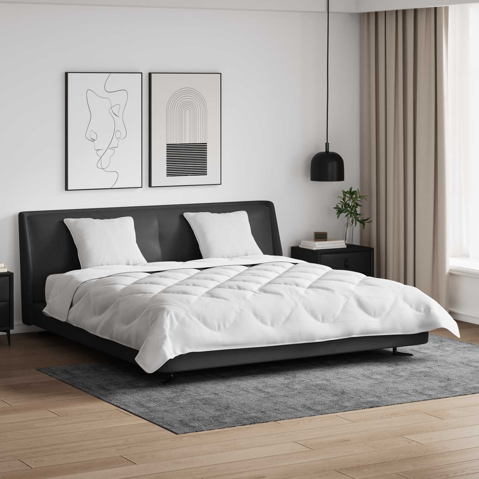 Piumone con cuscino 3 pcs Bianco Microfibra