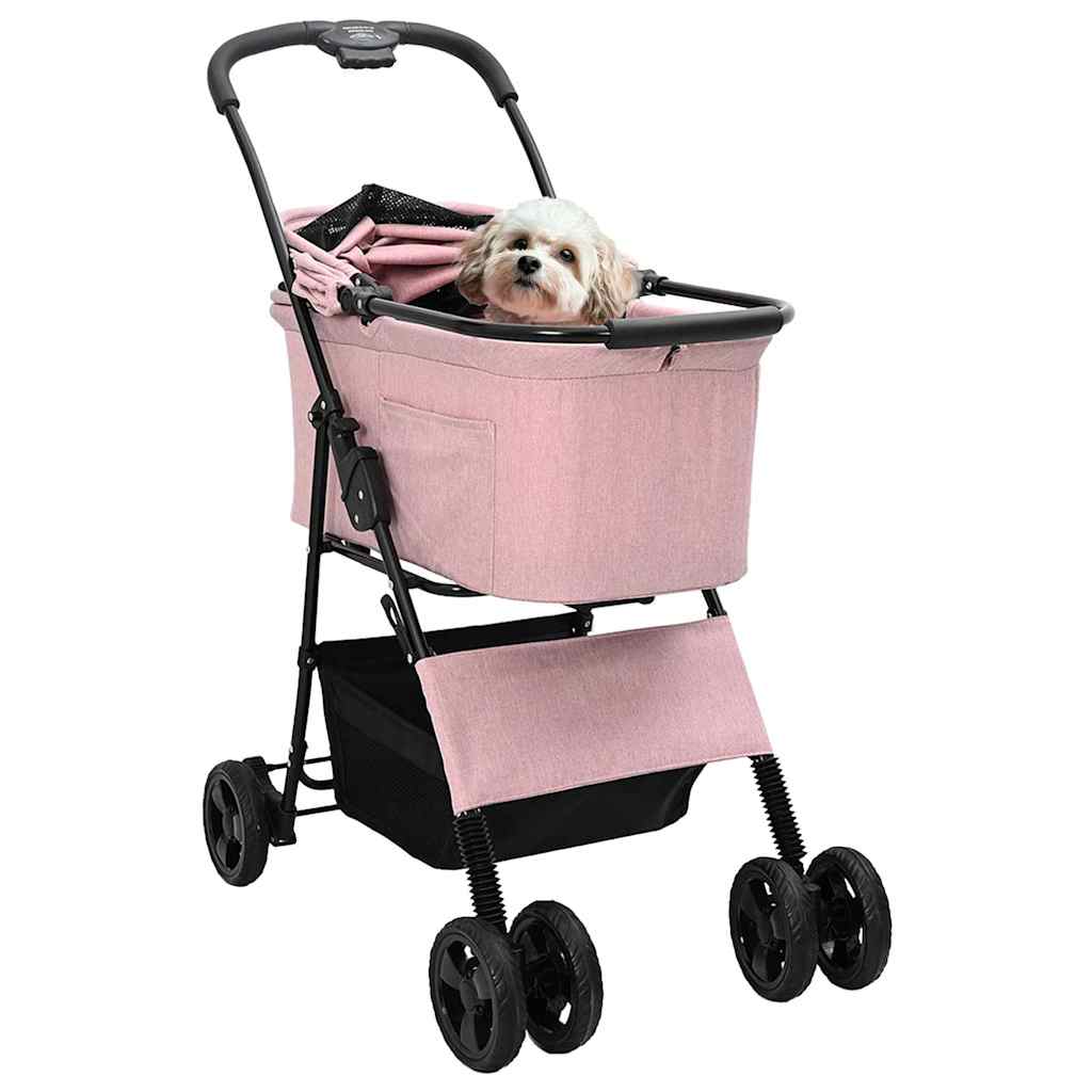 Passeggino pieghevole per animali Rosa 81 x 47 x 99 cm