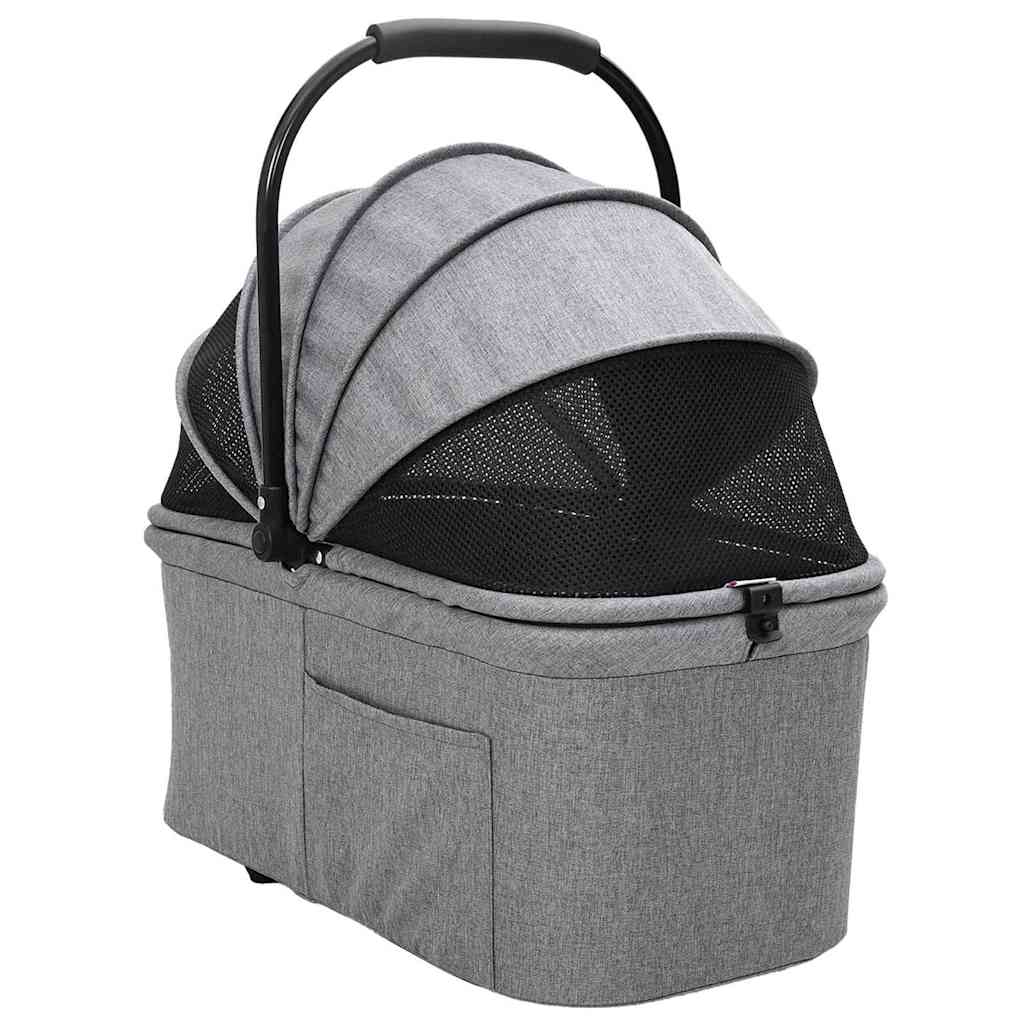 Passeggino pieghevole per animali Grigio 81 x 47 x 99 cm