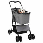Passeggino pieghevole per animali Grigio 81 x 47 x 99 cm