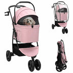 Passeggino pieghevole per animali Rosa 78 x 54 x 101 cm