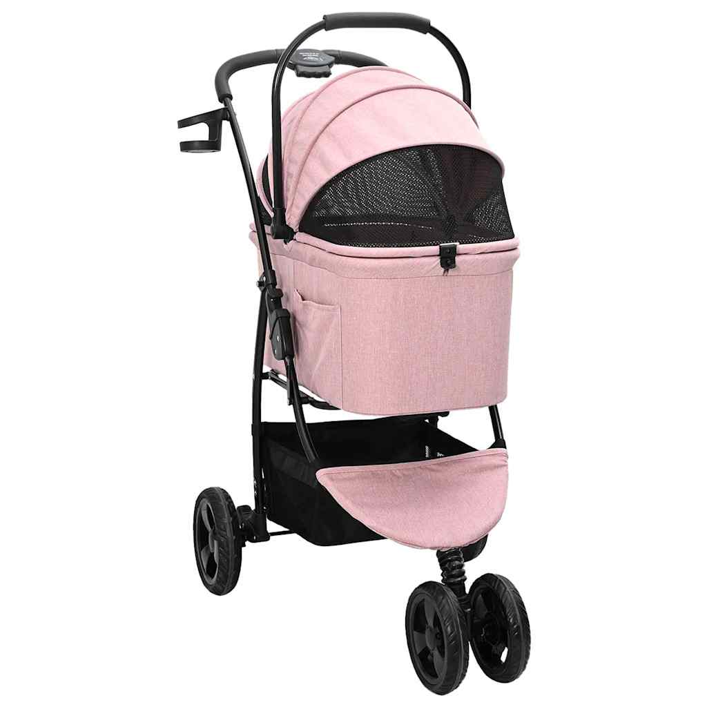 Passeggino pieghevole per animali Rosa 78 x 54 x 101 cm
