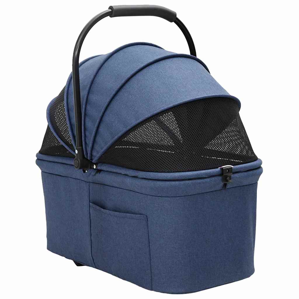 Passeggino pieghevole per animali Blu 78 x 54 x 101 cm