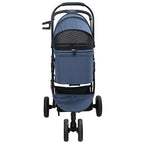 Passeggino pieghevole per animali Blu 78 x 54 x 101 cm