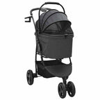 Passeggino pieghevole per animali Nero 78 x 54 x 101 cm
