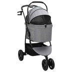 Passeggino pieghevole per animali Grigio 78 x 54 x 101 cm