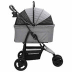 Passeggino pieghevole per animali Grigio 78 x 54 x 101 cm