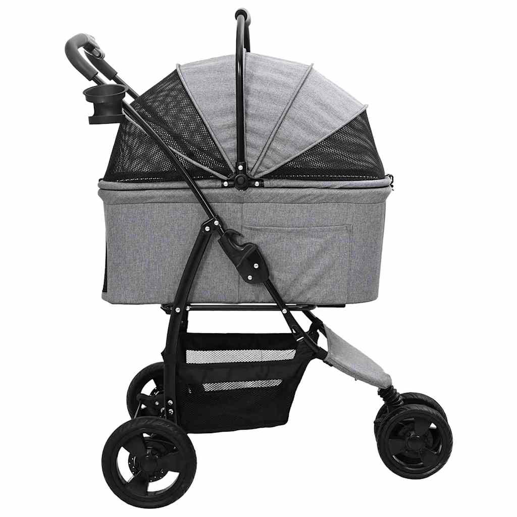 Passeggino pieghevole per animali Grigio 78 x 54 x 101 cm