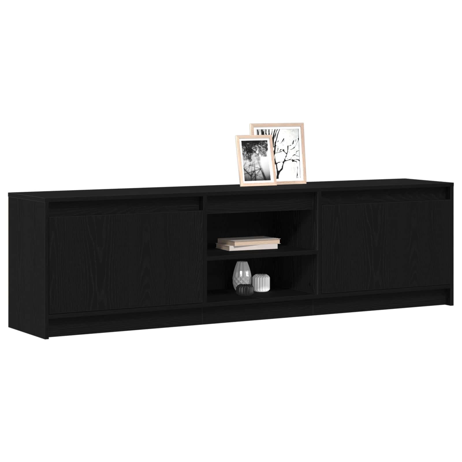 Unità TV 2 pcs Nero 180 x 34 x 50 cm Legno multistrato