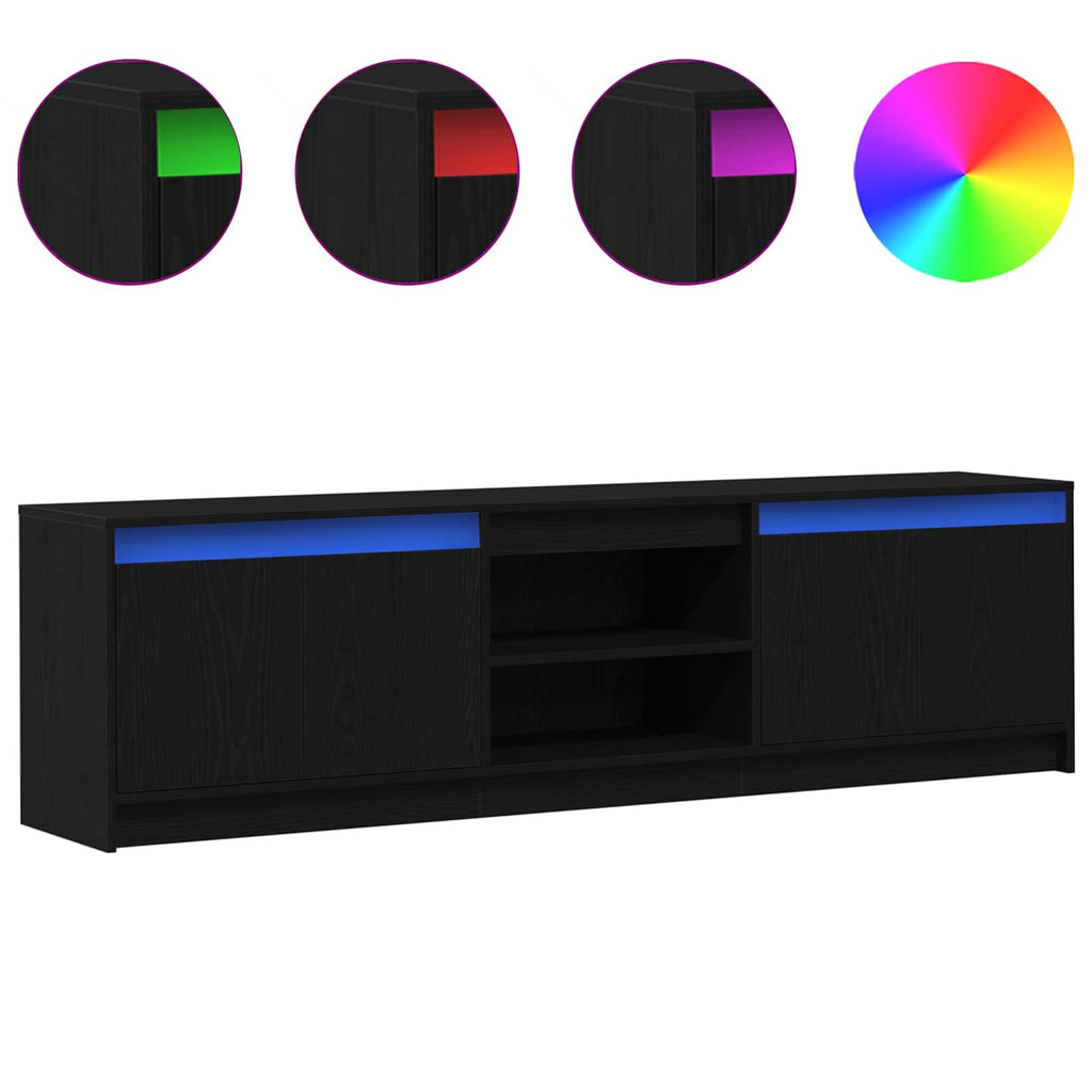 Unità TV 2 pcs Nero 180 x 34 x 50 cm Legno multistrato