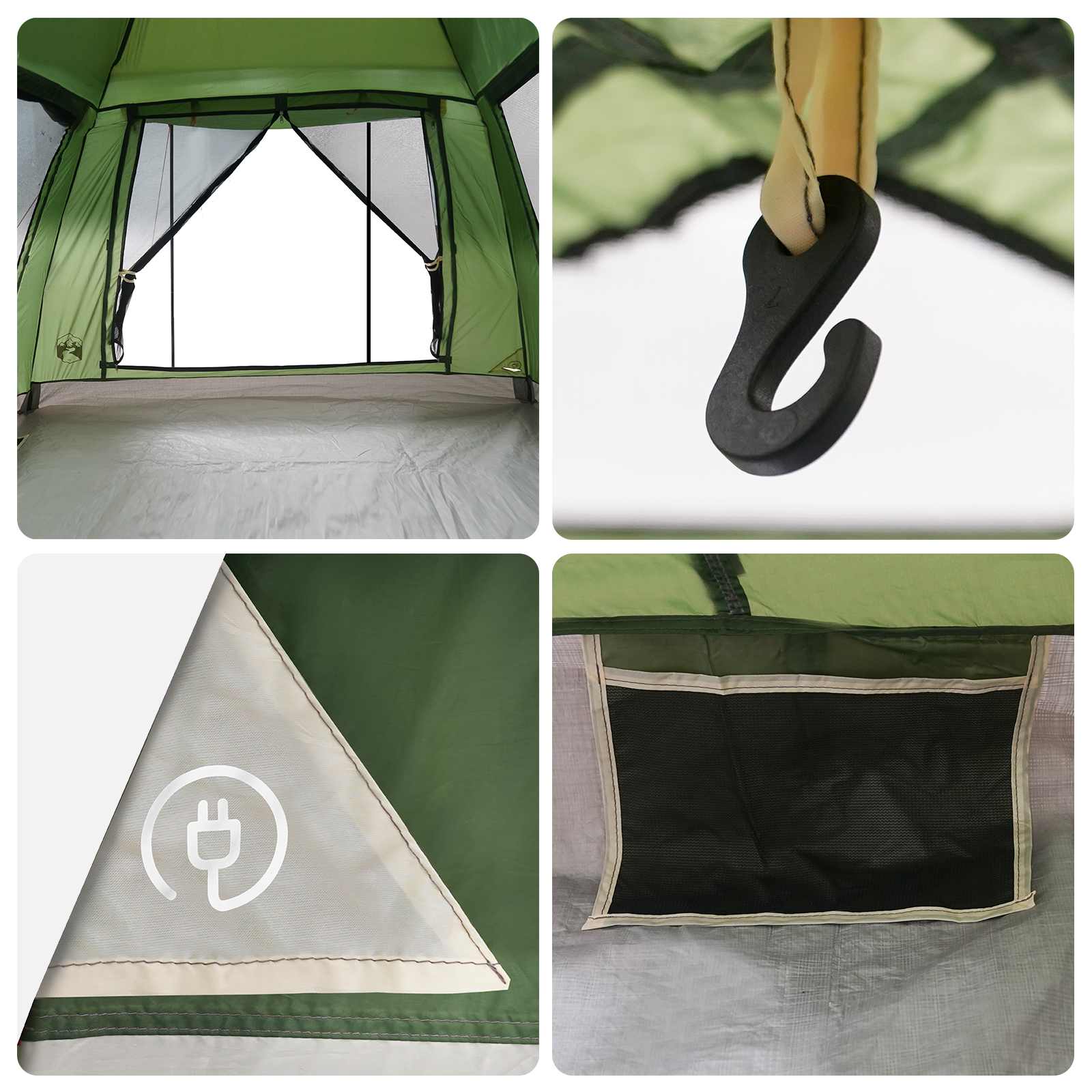 Tenda Istantanea con Catena per la Pioggia per 3 Persone con Rilascio Veloce