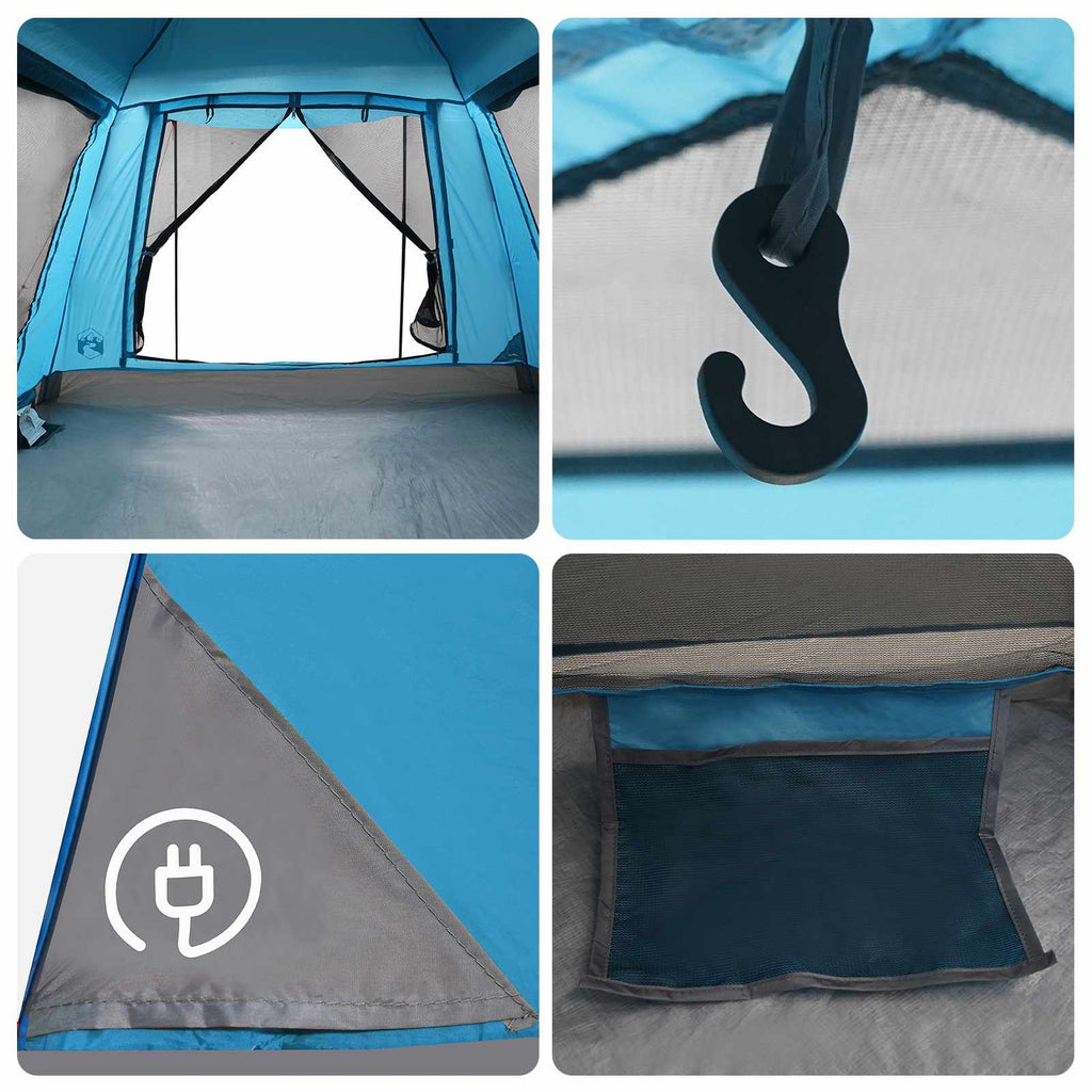 Tenda Istantanea con Catena per la Pioggia per 3 Persone con Rilascio Veloce