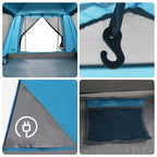 Tenda Istantanea con Catena per la Pioggia per 3 Persone con Rilascio Veloce